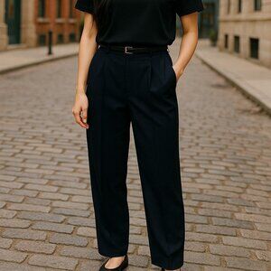 (1134)  Kim rogers navy slacks with belt, size 14